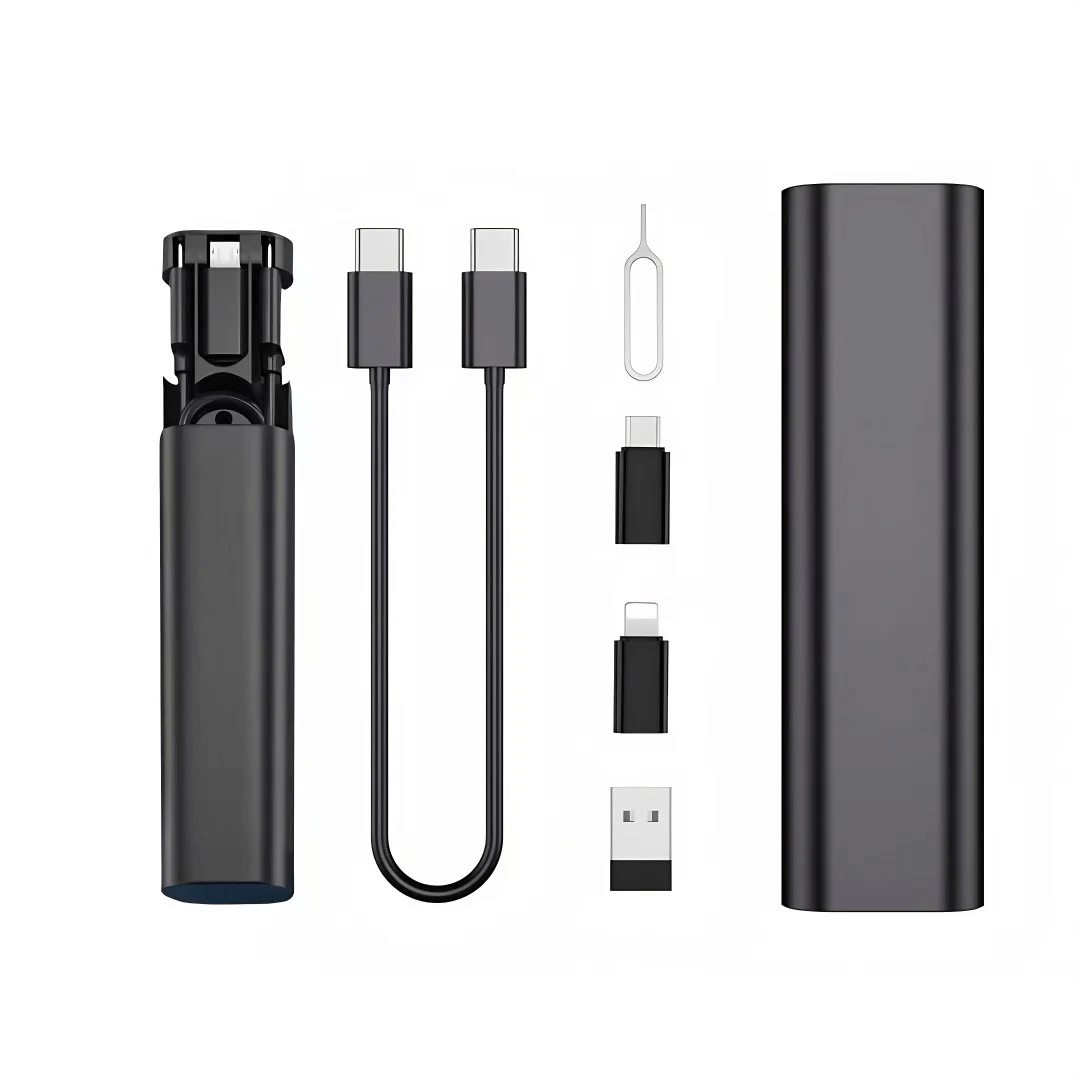 60W Travel Cable Kit — 6-in-1 Data Cable Set Organizer